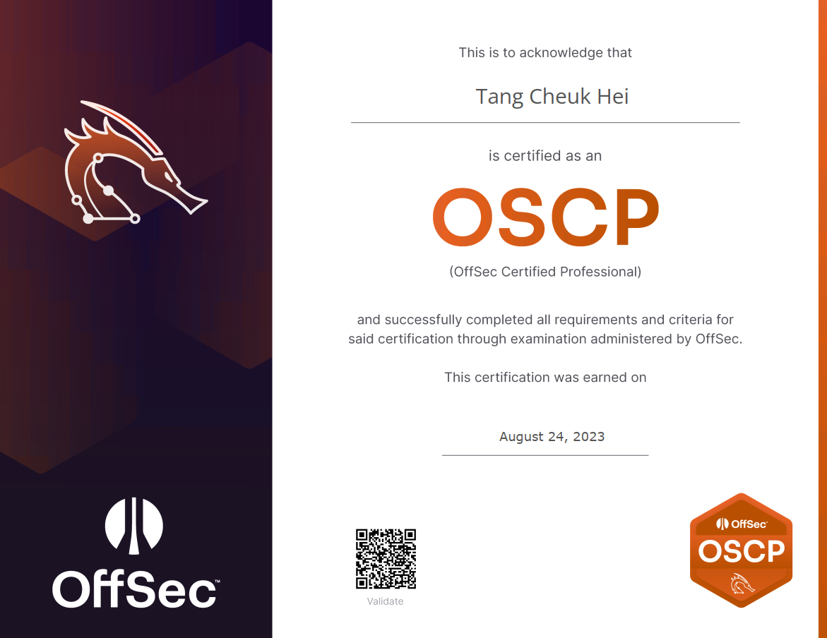 OSCP certificate